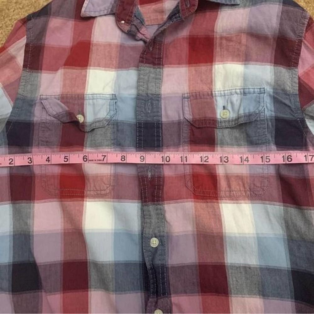 Women’s Urban Pipeline Checkered Blue/purple/Red Sz. Small long sleeve button - Picture 7 of 7